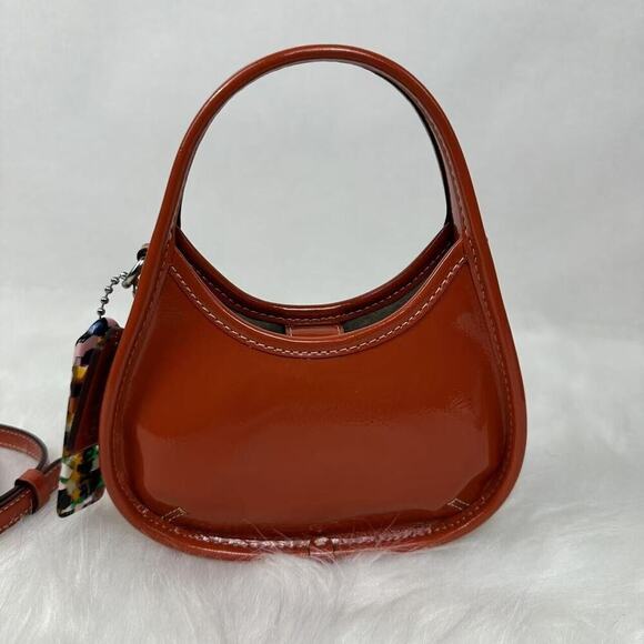 Coach Mini Ergo Bag In Crinkle Patent Coachtopia leather Rainbow CQ832 NWT - Picture 4 of 11